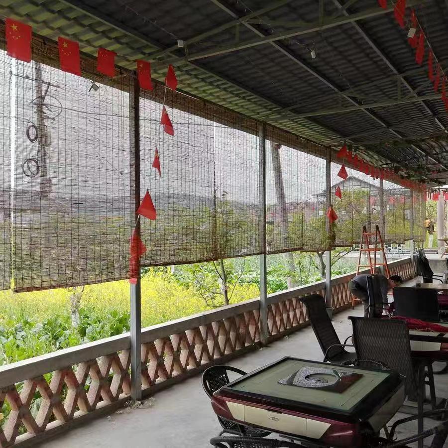 carbonized reed curtain partition straw curtain rolls bamboo curtain farm house decoration retro office decorations awning curtain Specification drawing