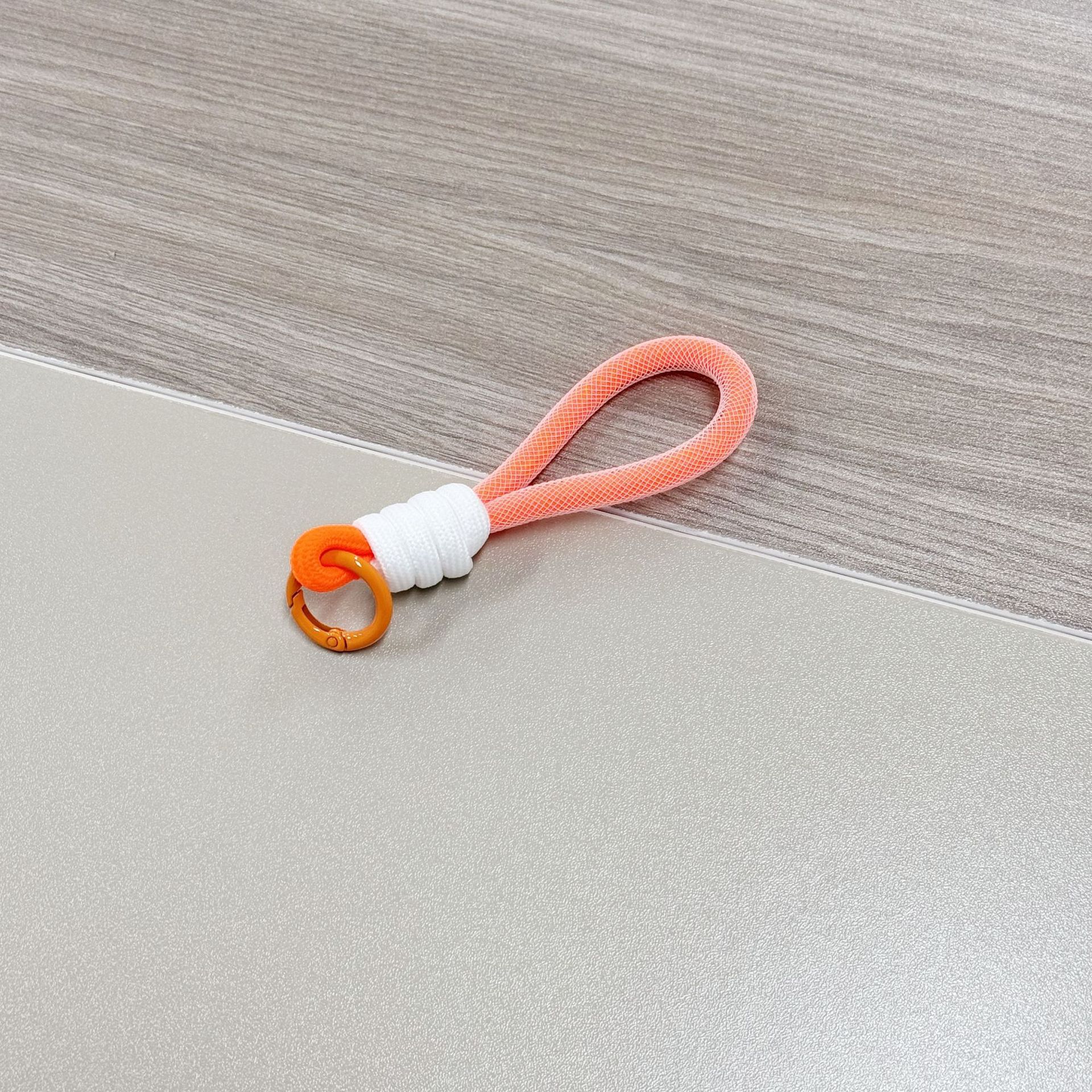 color matching mobile phone lanyard keychain simple mesh short phone case universal hang rope wallet card cover key ring circle Specification drawing