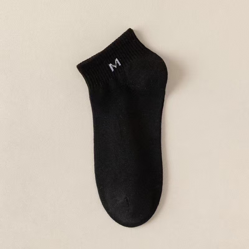 socks men's socks pure cotton stink prevent sweat absorbing men's socks autumn and winter boys black and white all cotton mid-calf length socks spot factory Specification drawing