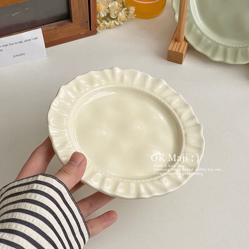 ceramic 6-inch cake dishes household 2025 new plate ins style exquisite beautiful high-grade fruit dessert plate Specification drawing
