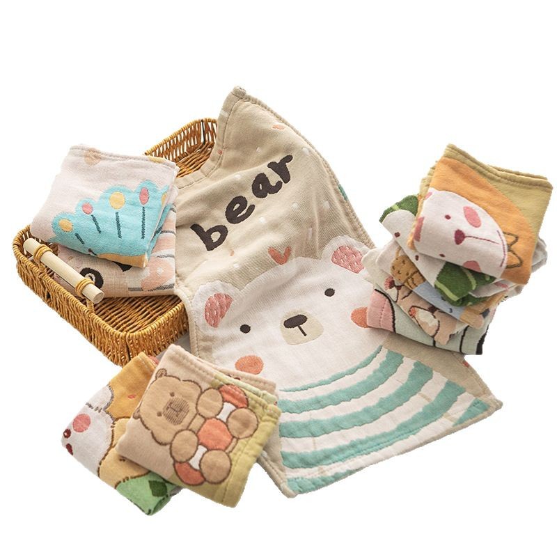 gauze children face towel pure cotton household cotton class a soft face-wiping bath kindergarten baby children towel Item Picture