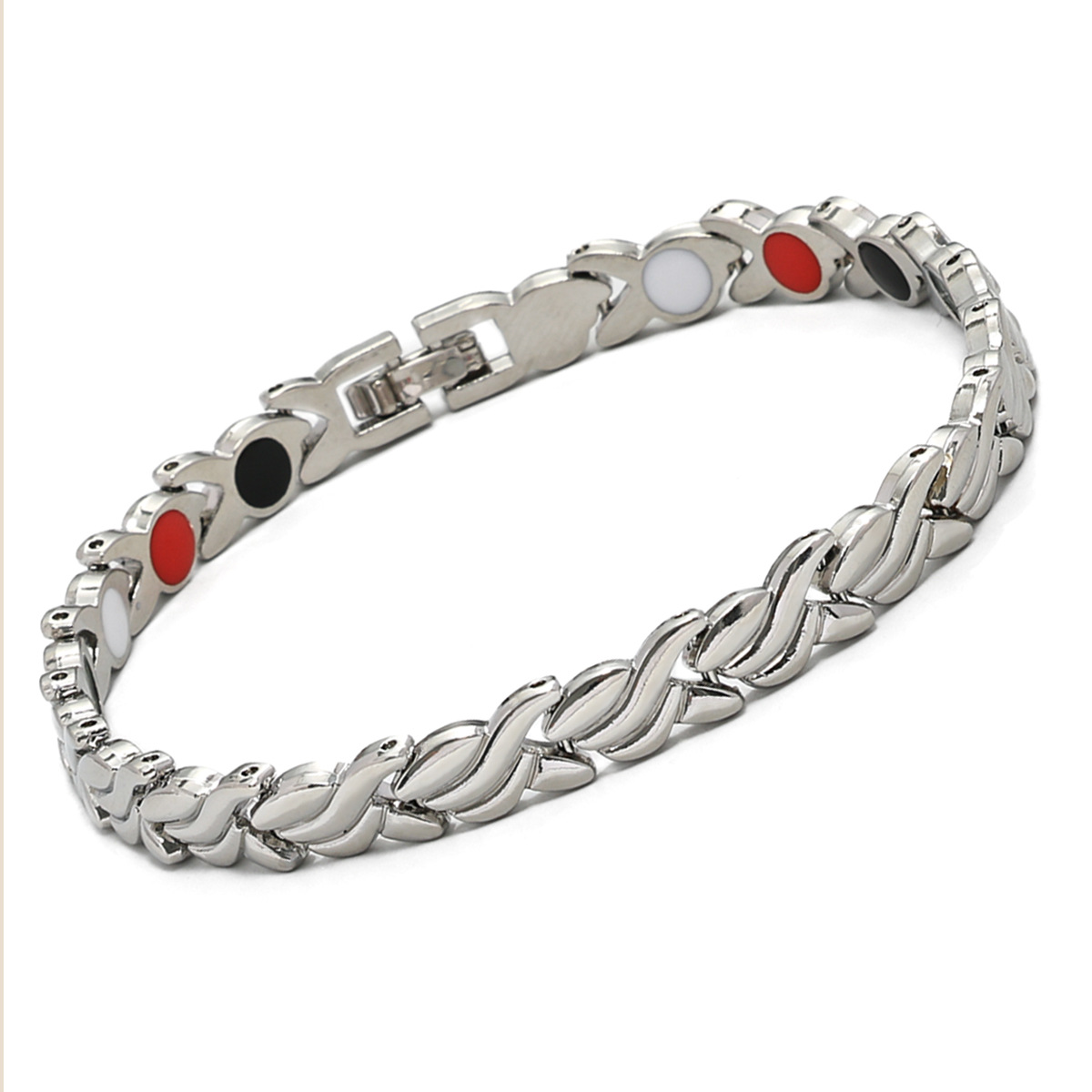 europe and america cross border popular bracelet men's and women's fish wheat-shaped magnet bracelet metal couple bracelet anklet ornament Item Picture