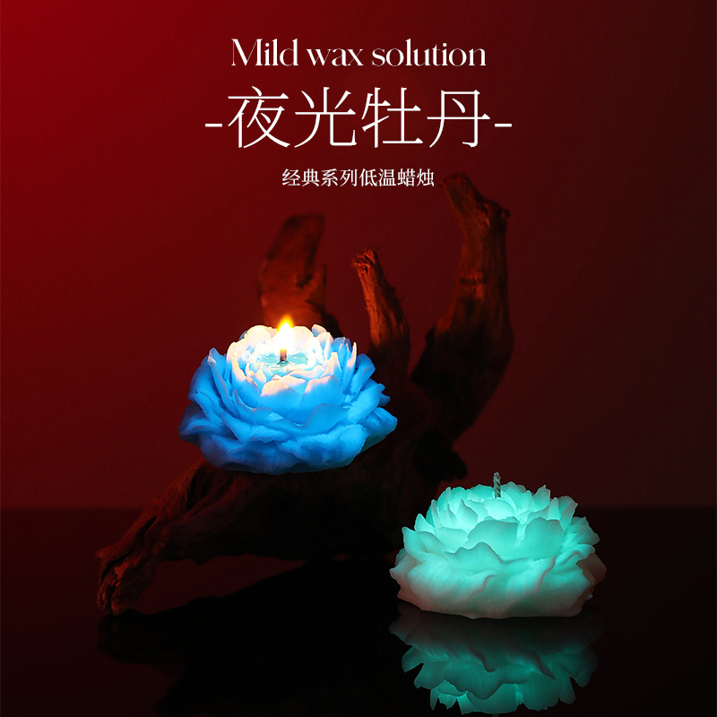 fluorescent luminous low temperature candles wax drip soy wax aromatherapy gradient rose peony sentiment gift full figure