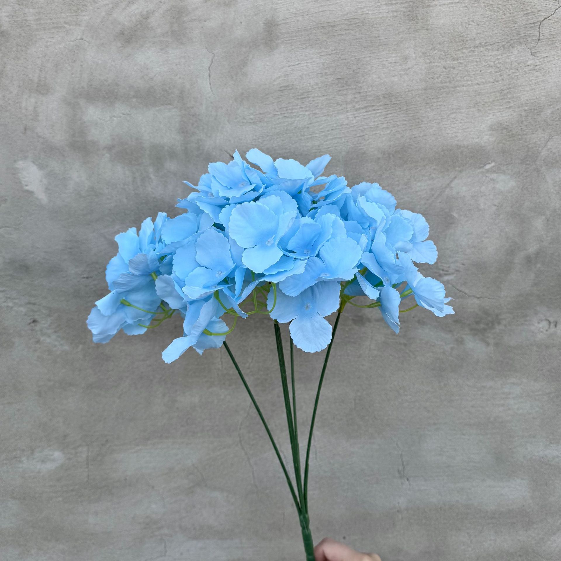 simulation bouquet 5 heads without leaves hydrangea fake flower for wedding diy decoration road lead silk flower foreign trade cross-border simulation hydrangea full figure