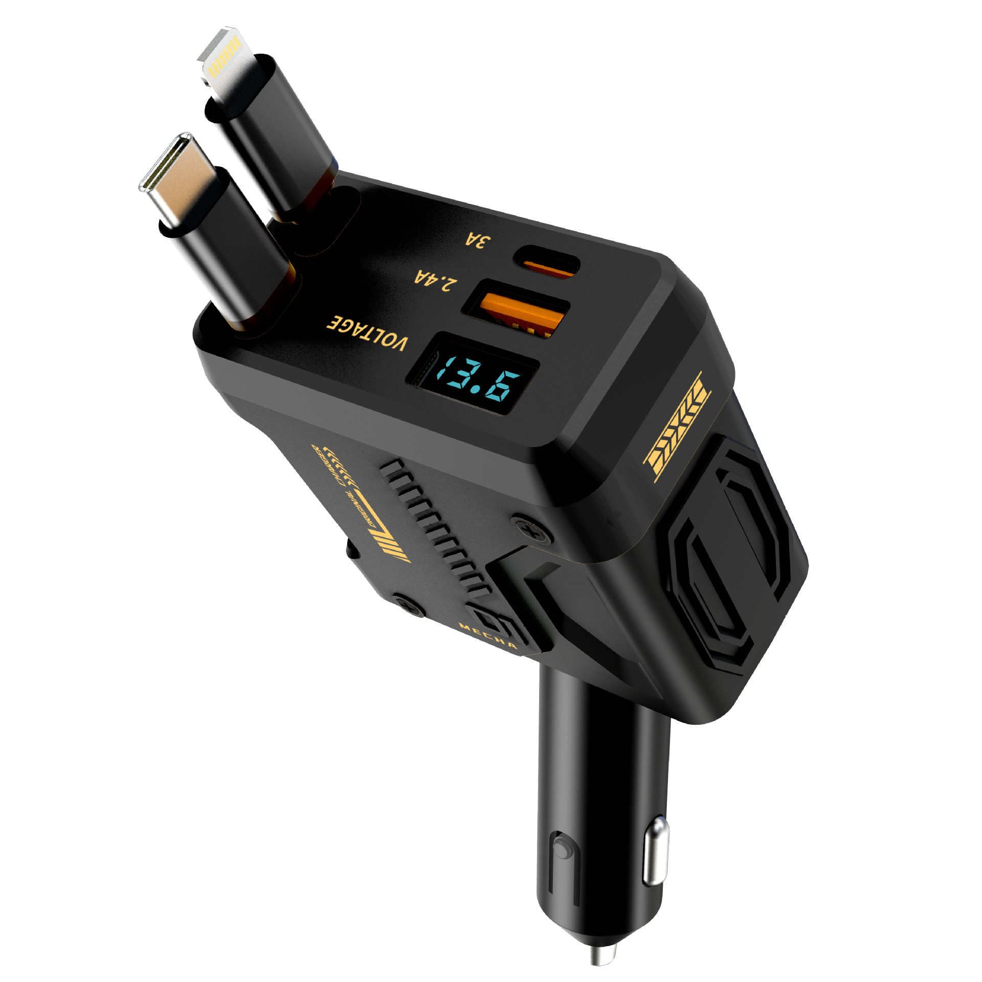 car phone charger 120w super fast charge four in one comes with flexible wire car charger universal car supplies Application Scenario