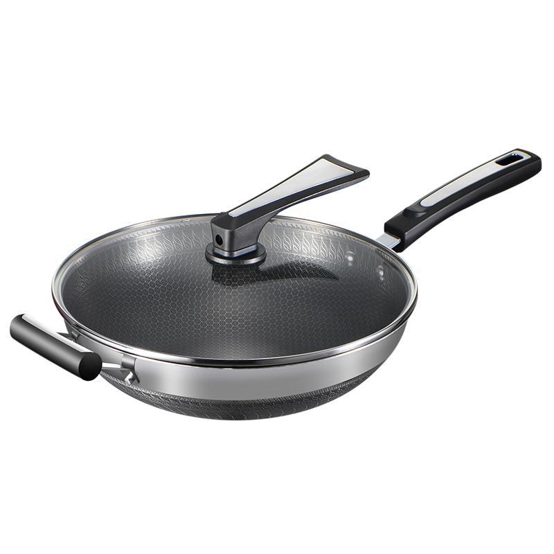 lannuo new style frying pan 316 stainless steel non-stick frying pan medical stone pan household extra thick frying pan frying pan details Picture
