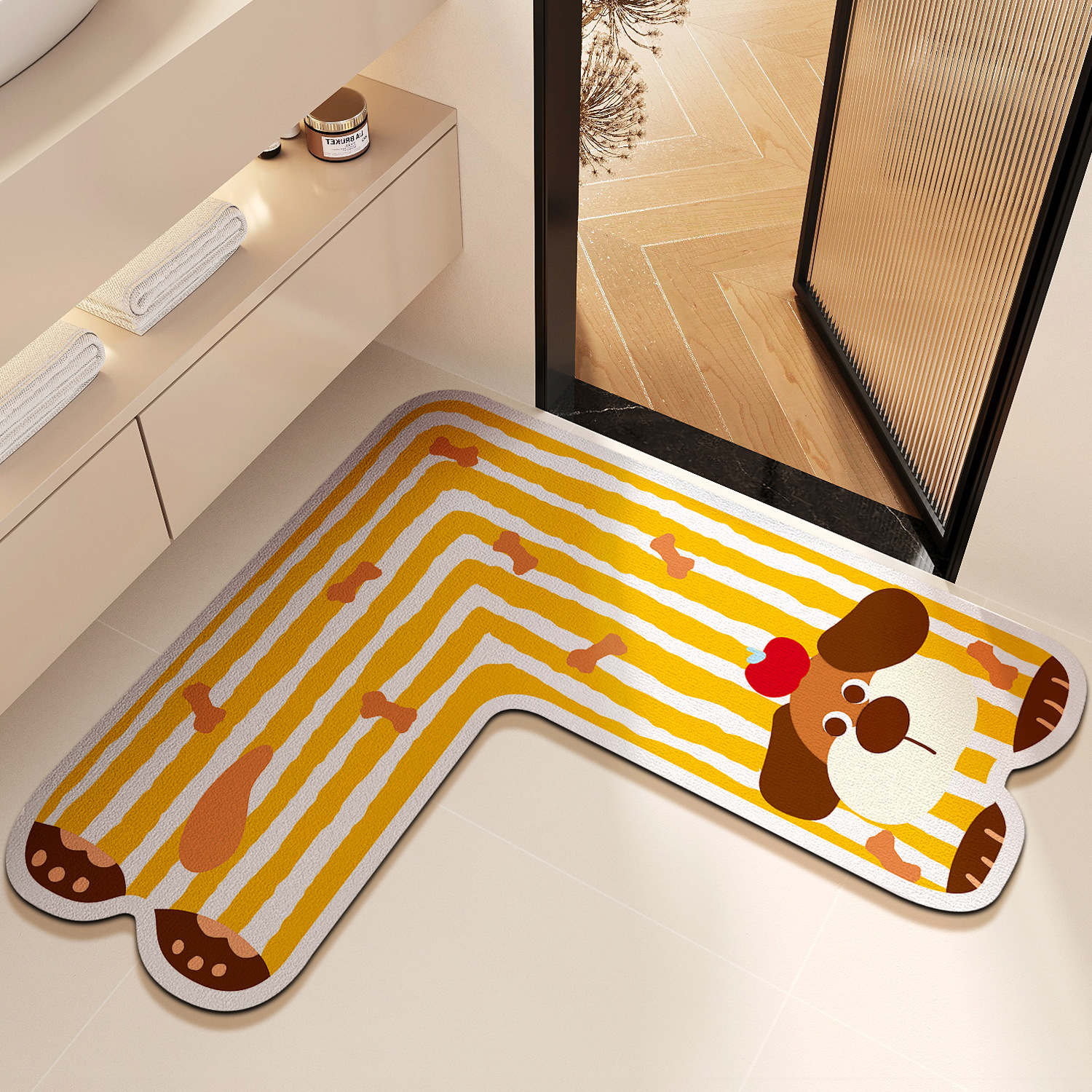 spot bathroom mats l-type bathroom absorbent floor mat diatom ooze toilet doorway carpet household wholesale full figure