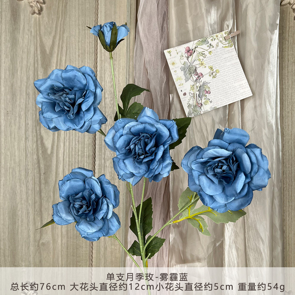 single chinese rose rose simulation fake flower silk flower wedding hall flower row road lead flower arrangement home decor floriculture Item Picture