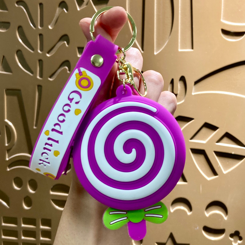 creative silicone fruit coin purse keychain pendant exquisite key ring pendants card holder small gifts for children wholesale Item Picture