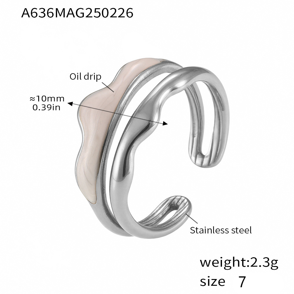 cube sugar cross-border european and american style ring personality design stainless steel pvd electroplating 18k real gold fashion trendy ring details Picture