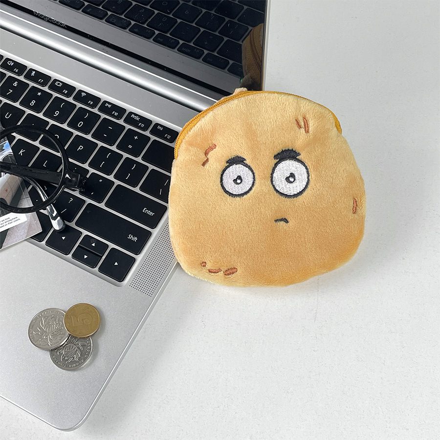 cute yellow skin potato plush coin purse simulation potato keychain earphone bag coin portable storage bag wholesale full figure