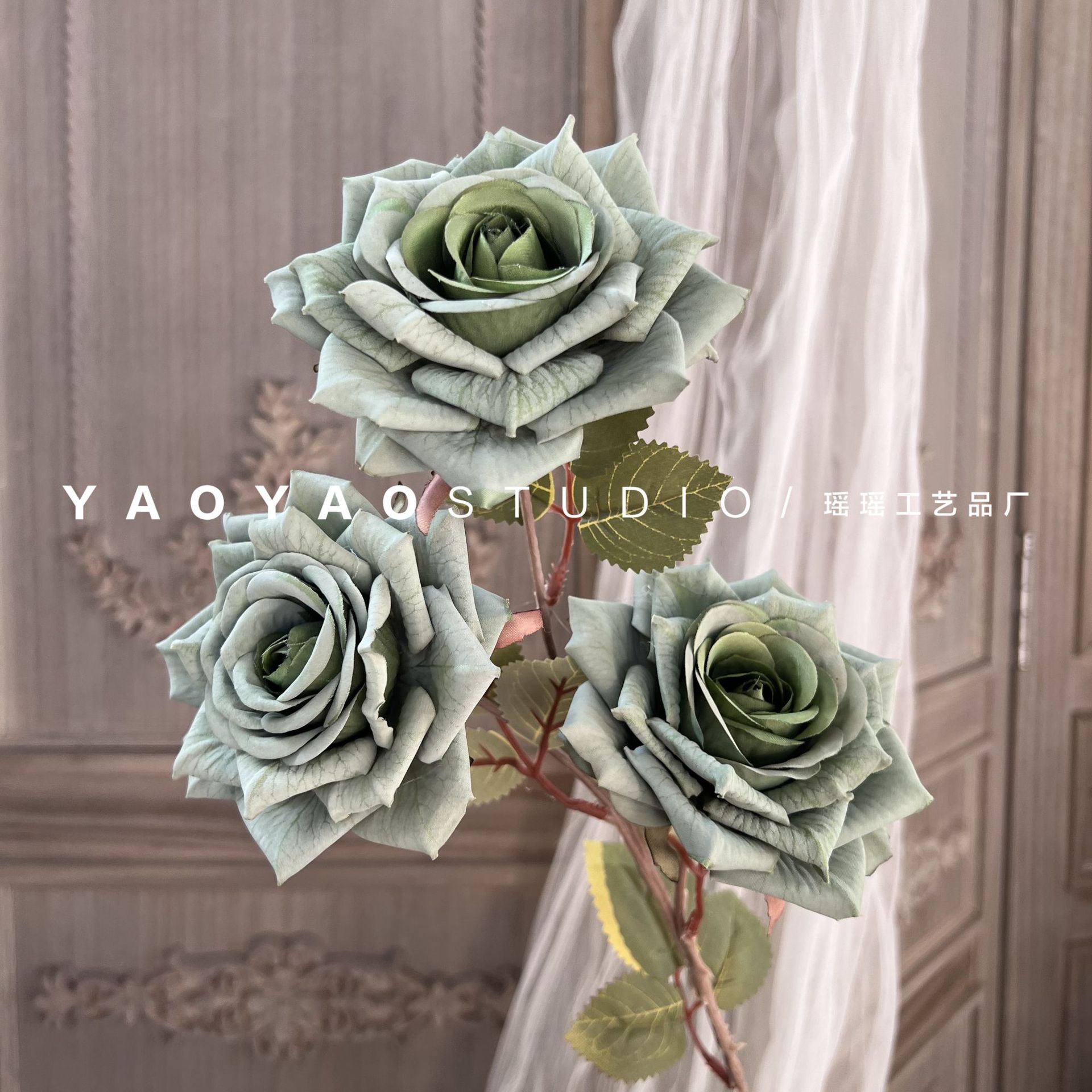 3-head capsicino rose car head officiate float artificial flower wedding celebration flower wall flower arrangement home decorative flower ornament Application Scenario