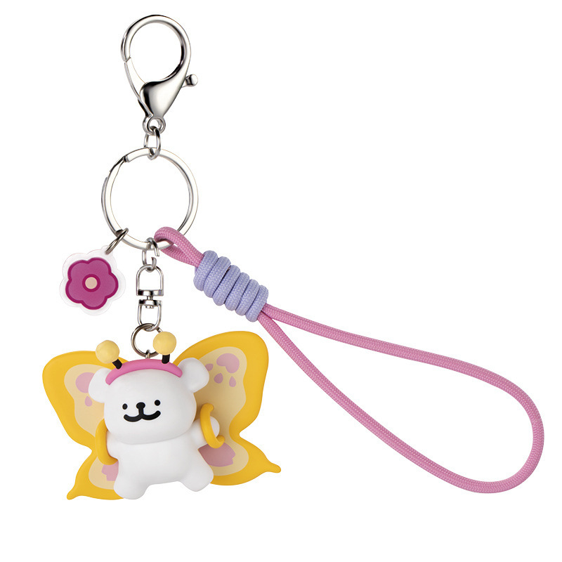 new line puppy creative keychain cute pendant couple doll key chain bag pair of ornaments joint name details Picture