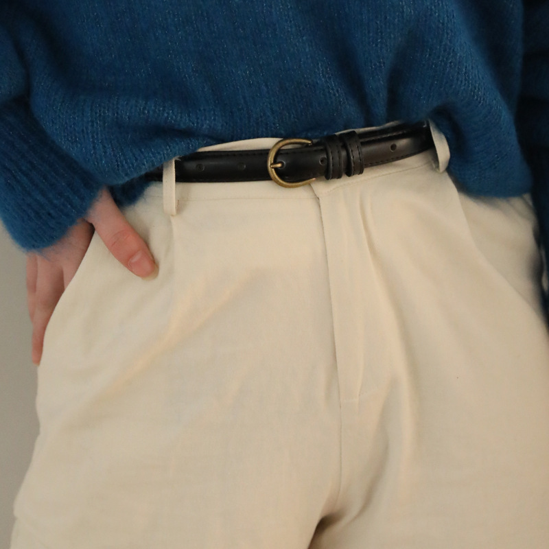 small belt women's jeans belt women's pant belt all-match thin vintage ornament black summer narrow chic style details Picture