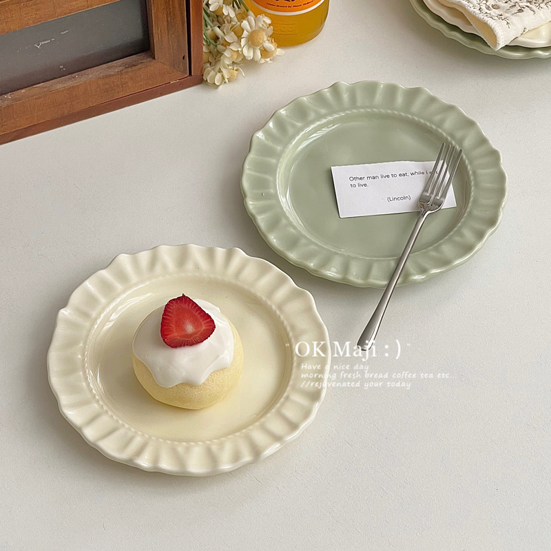 ceramic 6-inch cake dishes household 2025 new plate ins style exquisite beautiful high-grade fruit dessert plate Application Scenario
