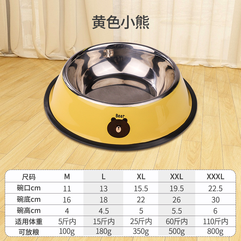 melamine bowl stainless steel dog rice bowl special dog food drinking pet  food rice basin anti-tumble dog basin  bowl Item Picture