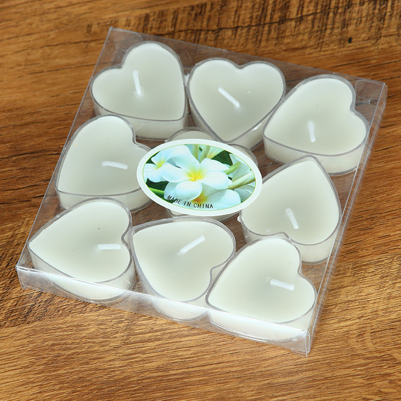 creative plastic heart-shaped 9 pvc candles qixi romantic birthday candle love lover candlelight dinner candle Specification drawing
