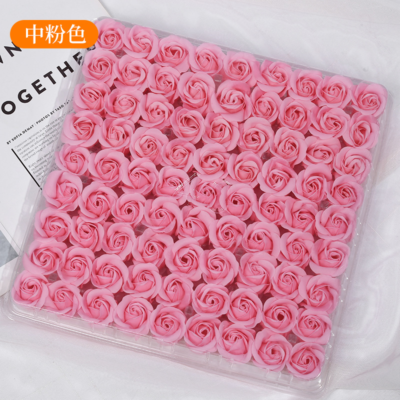 soap flower three-layer flower head without base manual thickened artificial rose gift box soap flower head valentine's day gift Specification drawing