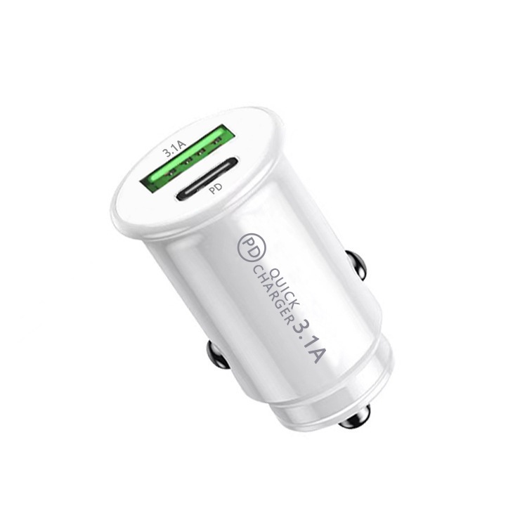 mini car charger pd fast charge usb flash charge car cigarette lighter one for two 3.1a car fast charge full figure