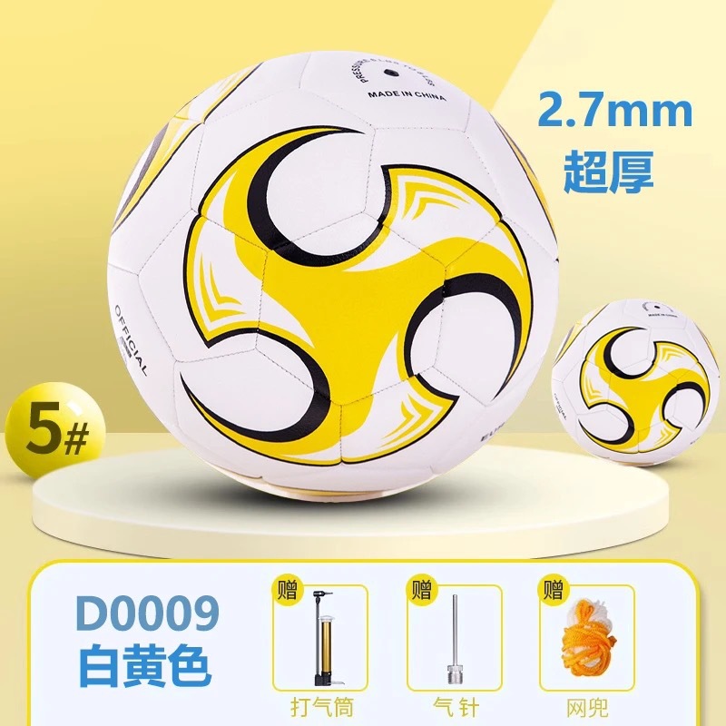 machine-sewing soccer factory in stock wholesale no. 4 football primary and secondary school students no. 5 pu foam children's football production loog details Picture