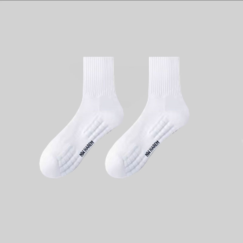 cotton socks men's sports socks for running mid-calf towel bottom thickened basketball socks socks stockings boys white Specification drawing