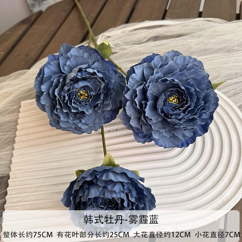 new blue color artificial flower outdoor wedding decoration road lead flower arrangement home tea table decoration fake flower wholesale Item Picture
