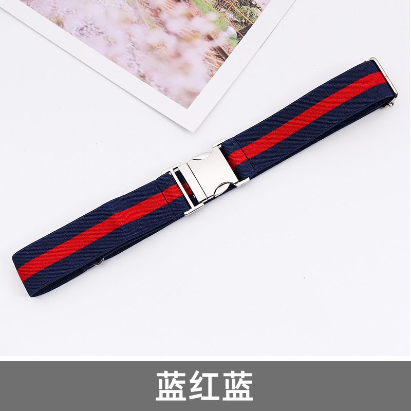 lazy belt belt alloy buckle adjustable length men's and women's elastic knitted belt elastic belt waist seal full figure