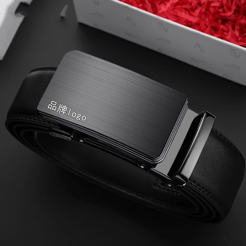 belt men's new automatic buckle genuine leather men's belt young and middle-aged high-grade cowhide pant belt two-layer cowhide Specification drawing