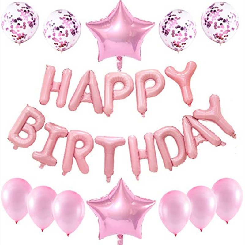 cross-border happy birthday balloon set latex sequined balloon party decoration aluminum film letter birthday atmosphere layout Item Picture