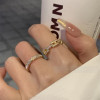 light luxury exquisite socialite zircon shell letters ring female ins special-interest design high sense fashion twin ring Specification drawing