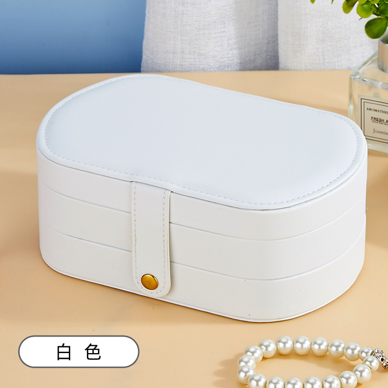 jewelry box multi-layer convenient travel large capacity earrings ear studs ring necklace anti-oxidation hand jewelry storage box full figure