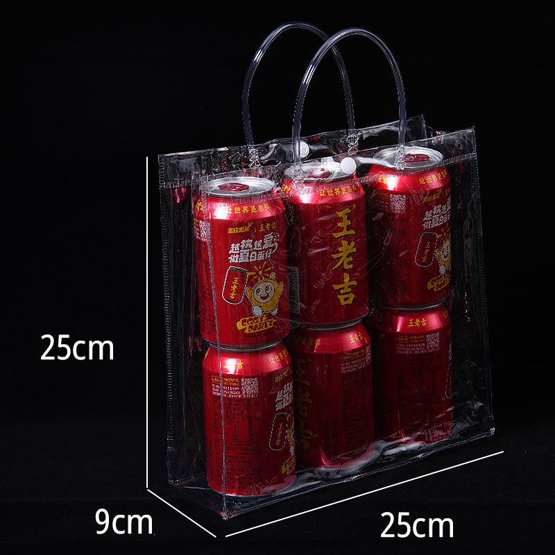spot transparent pve handbag wholesale plastic gift with hand gift bag simple transparent pvc gift bag customizable full figure