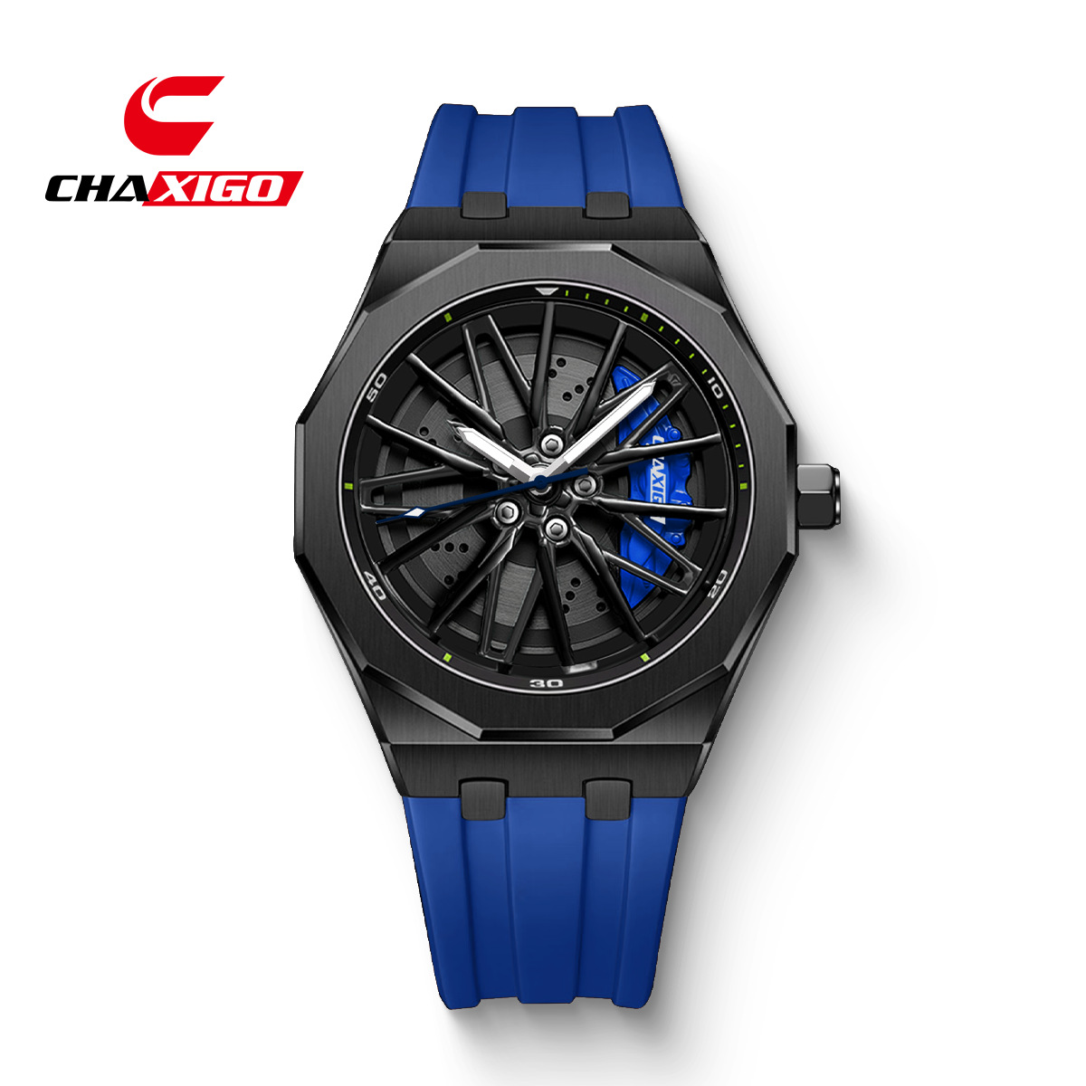chaxigo new brand watch wheel rotating quartz watch cross-border fashion waterproof men's watch Specification drawing