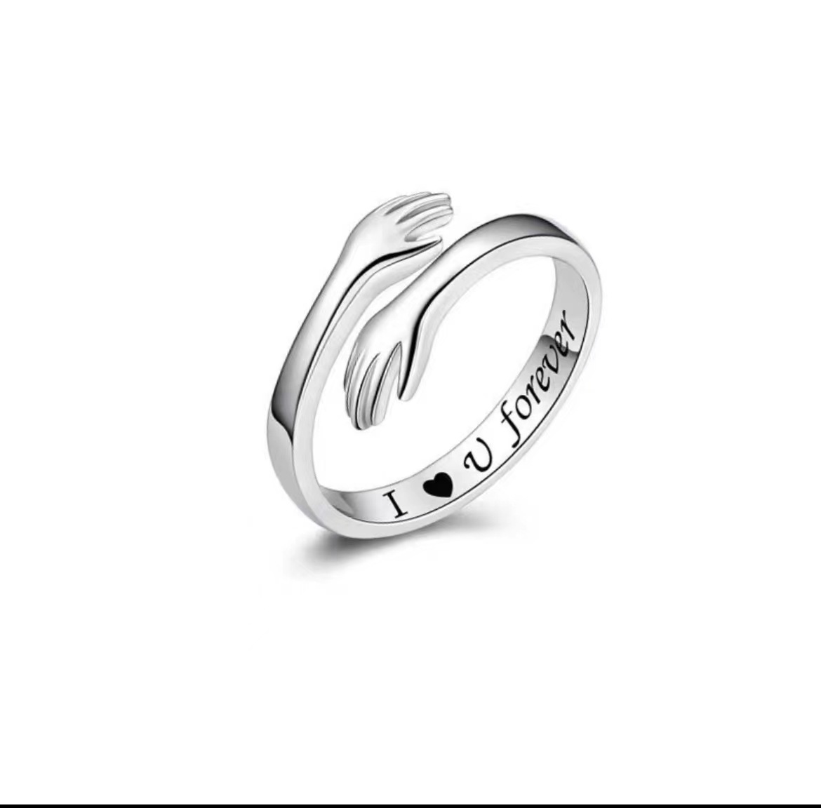 dibo s925 sterling silver hand hug ring women's simple fashion amazon cross-border hot ornament factory wholesale Specification drawing