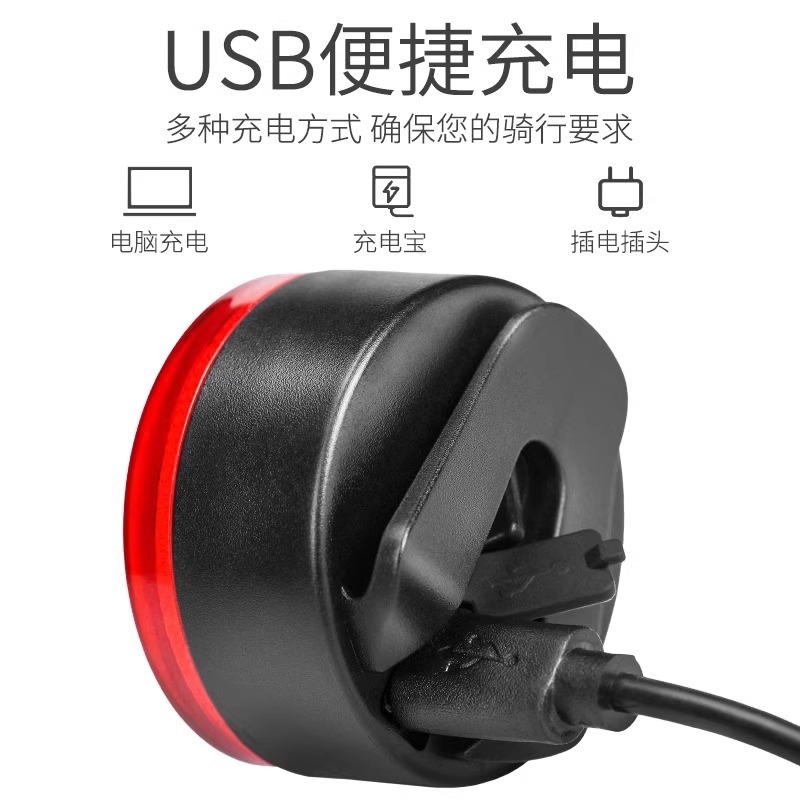 【爆闪】自行车尾灯usb充电山地车灯夜骑公路骑行创意款尾灯装备详情3