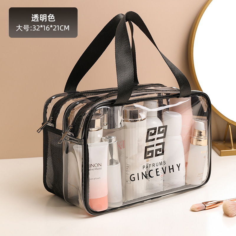 pvc double layer dry wet separation swim bag thick transparent bath bag travel waterproof gym bag washing and makeup bag full figure