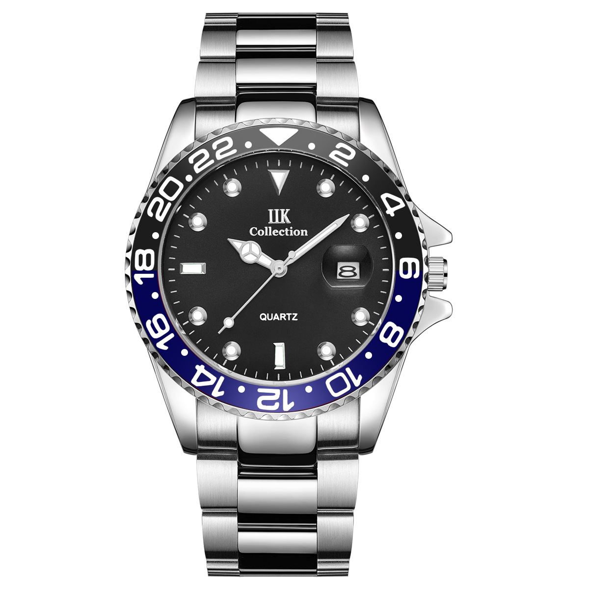 iik brand luxury watch wholesale cross-border foreign trade quartz watch calendar waterproof men's steel strap watch gb861c Item Picture