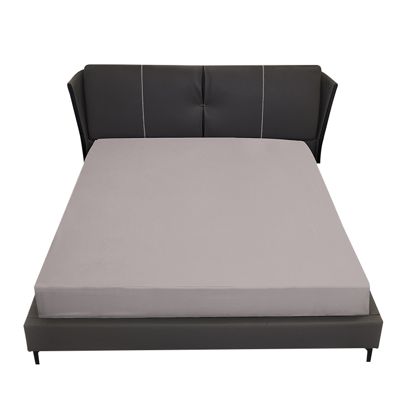 cross-border amazon waterproof mattress protector machine washable solid color mattress cover urine-proof bed sheet mattress cover american standard bedspread Item Picture