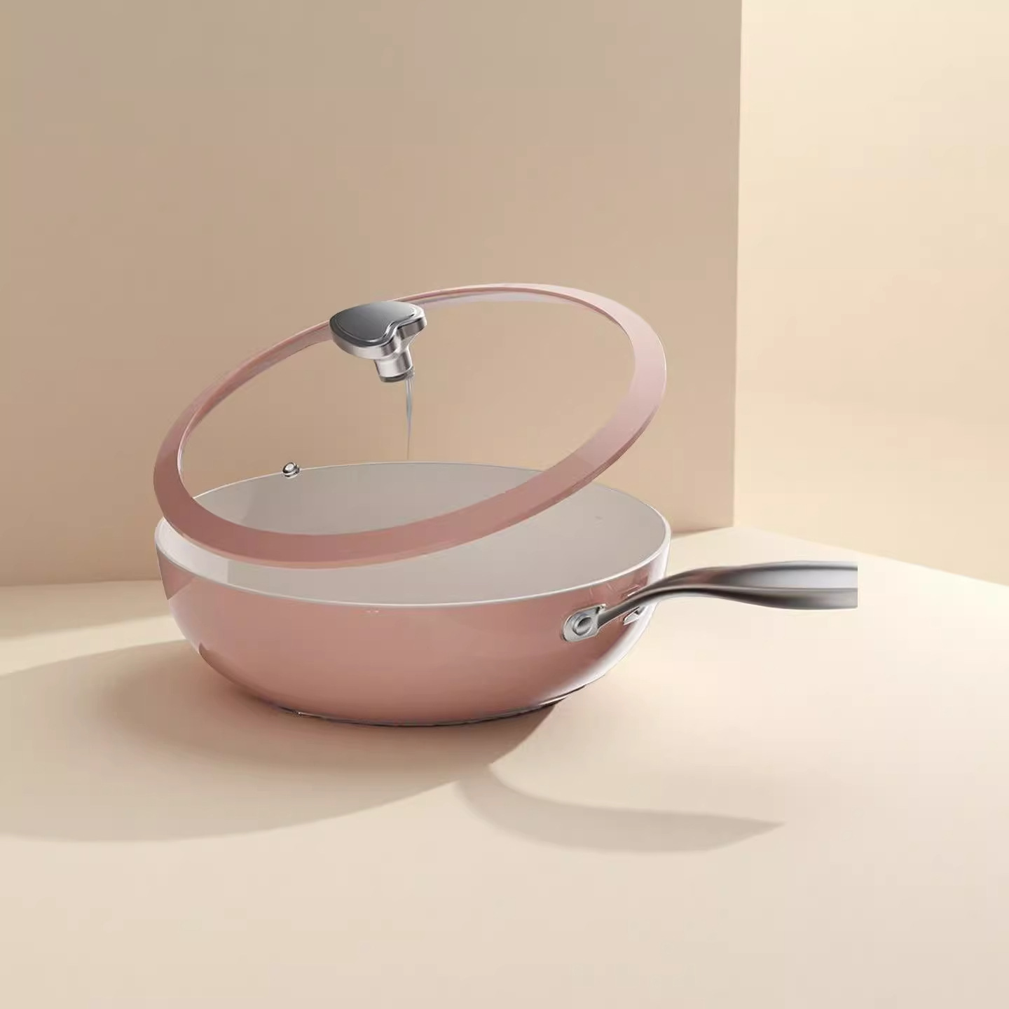 ksise sister-in-law jin cobblestone ceramic glaze non-stick pan frying pan nano cooking wok small white household full figure