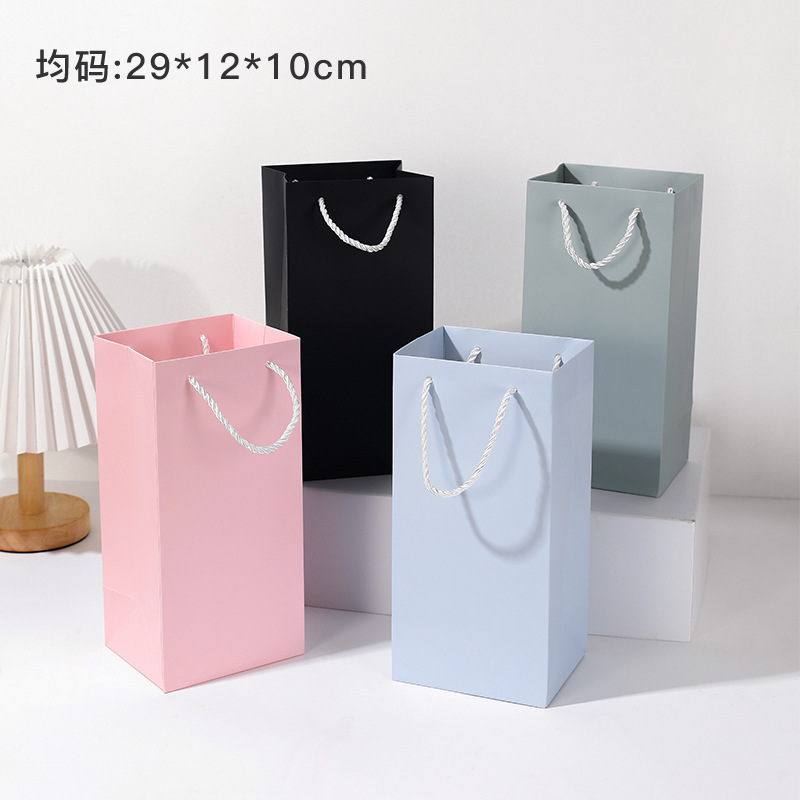 solid color cardboard water cup bag vacuum cup handbag cigarette gift bag birthday bag business bag Specification drawing