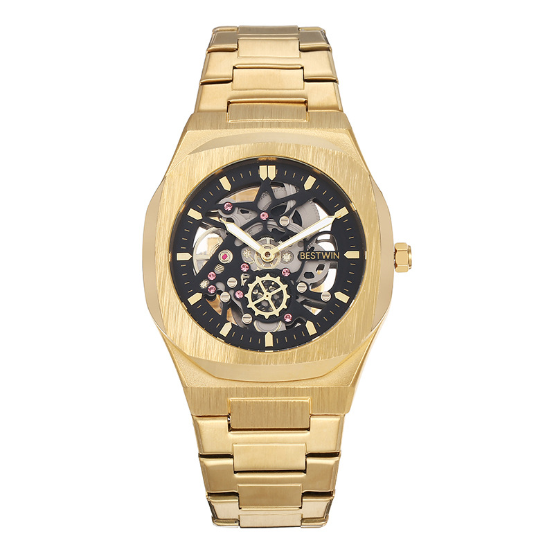 fashion alloy watch men's watch bestwin hollow butterfly clasp live broadcast foreign trade men's quartz watch watch wholesale Specification drawing