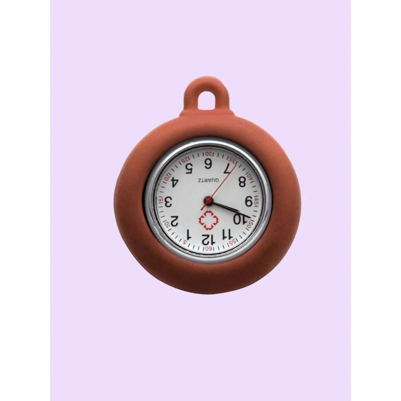 hot sale round silicone nurse watch student exam cute pocket watch simple nurse chest pocket watch quartz watch wholesale details Picture