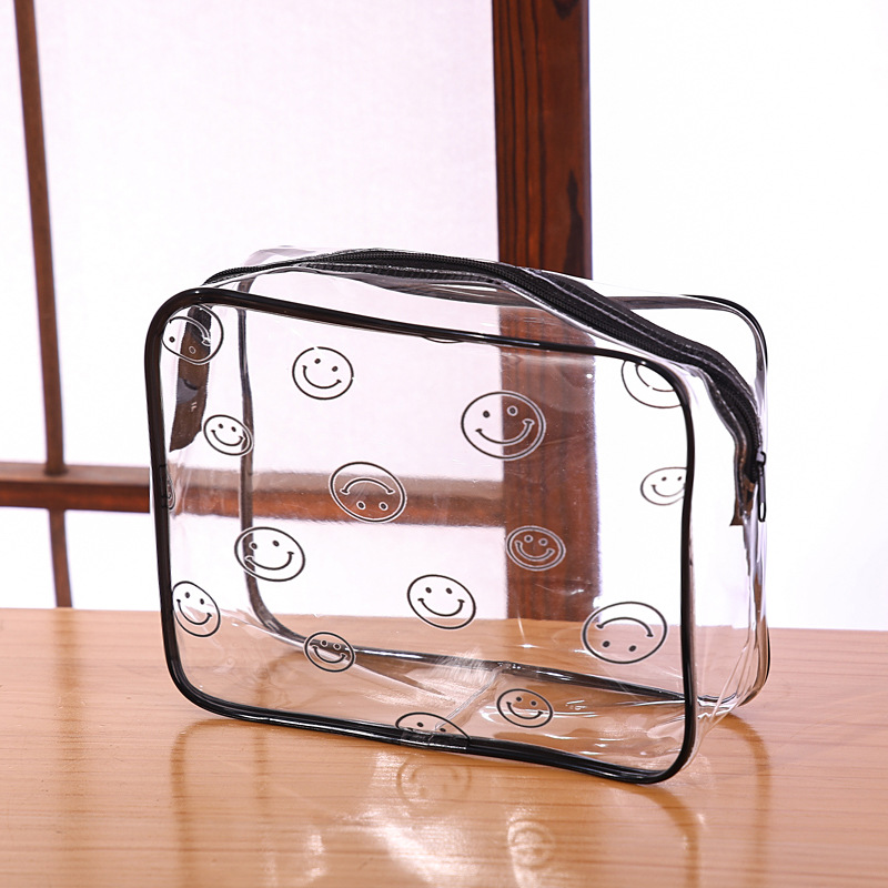 cross-border new arrival transparent cosmetic bag pvc transparent large capacity wash bag beach bag travel storage bag Specification drawing