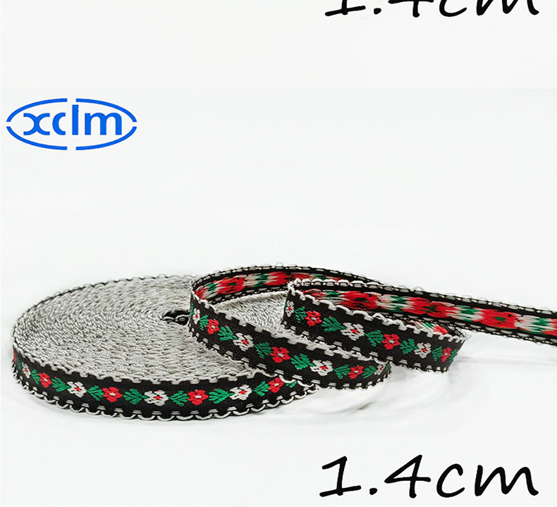1.4cm pure cotton embroidered flower ethnic woven tape hand-decorated pastoral jacquard lace diy accessory pic 11
