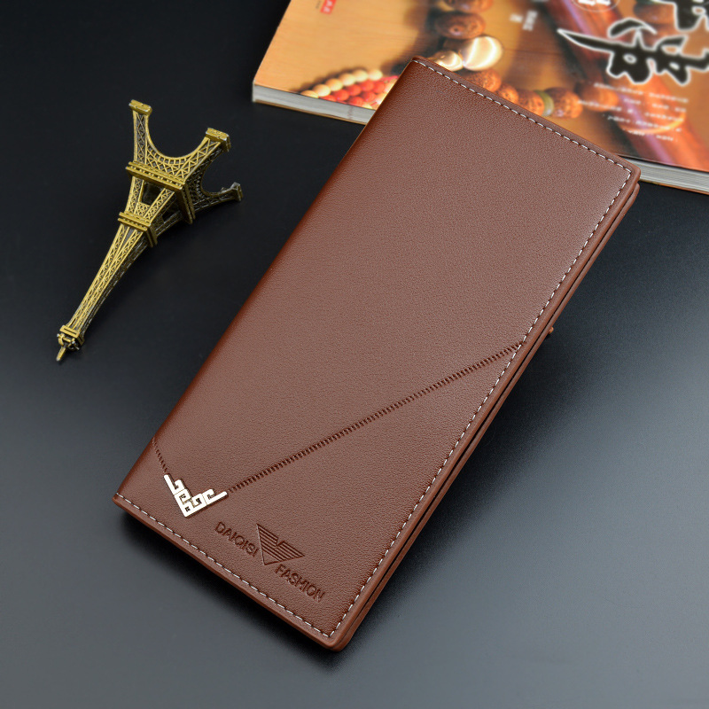 new men's wallet men's long type wallet vertical thin youth soft leather wallet multiple card slots large capacity fashion suit bag Specification drawing