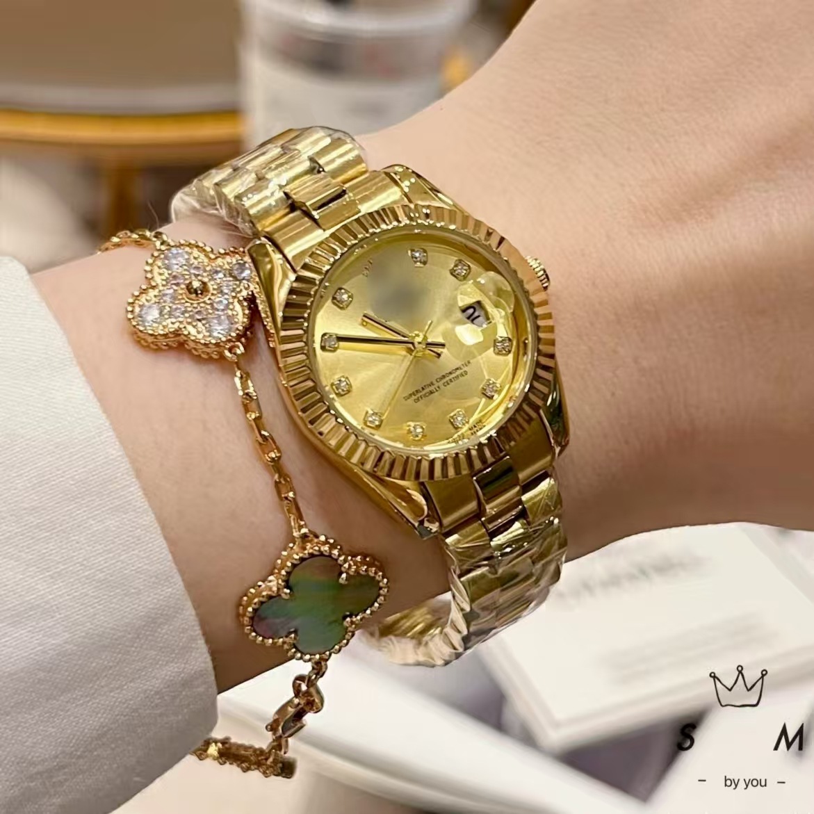 wechat hot-selling labor family series fashion trend steel watch women's famous watch quartz watch women's male generation hair Specification drawing