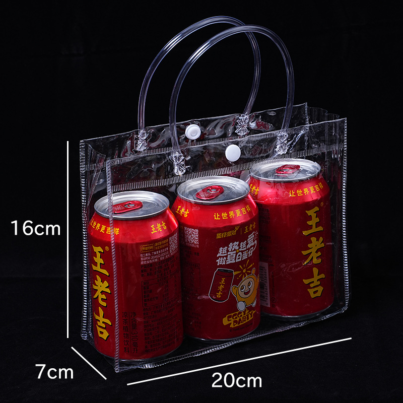 spot transparent pve handbag wholesale plastic gift with hand gift bag simple transparent pvc gift bag customizable Specification drawing