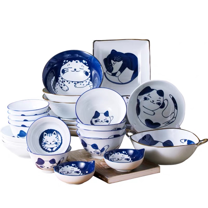 Daily-use ceramic tableware, seafood plates, bowls and plates, combination plates, kitchenware, household dining table decoration Specification image