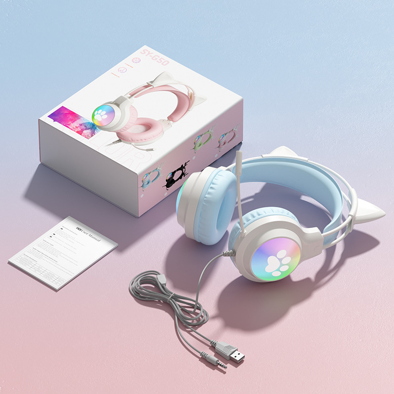 rgb head-mounted computer wired ps5 gaming headset detachable ear desktop computers and laptop universal headset wholesale Application Scenario