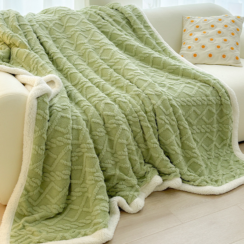 winter tower velvet blanket thickening lamb coral velvet blanket office nap blanket sofa blanket for bed Item Picture